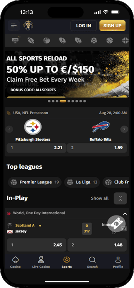 FortunePlay SportsBook on Mobile